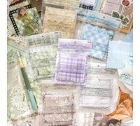 Alideco 180pcs Vintage Quilted Fabric Print Scrapbooking Paper for Journaling Supplies, Decorative Craft Paper for Junk Journals (licaixiaoyangce)