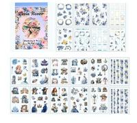 Alideco 20pcs Scrapbook Stickers Vintage Floral Renaissance Girl Coffee Food Sticker Book for Adults Sticker journaling Stickers for Scrapbooking (laiyinhuajing)