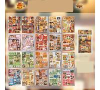 Alideco 20pcs Scrapbook Stickers Vintage Food Cute Cute Pet Goldfish Sparkler Sticker Book for Adults Sticker journaling Stickers for Scrapbooking (meishiweizhilv)