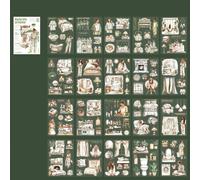 Alideco 20pcs Scrapbook Stickers Vintage Four Seasons Rustic Landscape Literary Girl Sticker Book for Adults Sticker journaling Stickers for Scrapbooking (jujiarichang)