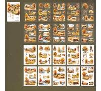 Alideco 20pcs Scrapbook Stickers Vintage Four Seasons Rustic Landscape Literary Girl Sticker Book for Adults Sticker journaling Stickers for Scrapbooking (daoxiangtianyuan)
