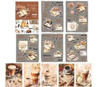Alideco 20pcs Scrapbook Stickers Vintage Literary Girl Coffee Gourmet Sticker Book for Adults Sticker journaling Stickers for Scrapbooking (kafeishuzhuo)