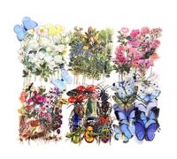 Alideco 240pcs Scrapbook Stickers Vintage Plants, Flowers, Insects, Butterflies Scrapbooking Junk Journal Embelishment Decoration Stickers (chunjieailian)