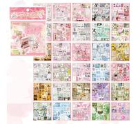 Alideco 30pcs Scrapbook Stickers Vintage Romantic Dreamscape Sticker Book for Adults Sticker journaling Stickers for Scrapbooking (qianrumengzhong)
