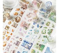 Alideco 4pcs Decorative Adhesive Tapes Vintage Everyday Life Scenarios PET Tape Great for Bullet Journal Supplies, Arts, Scrapbook, DIY Crafts, Planners (jingmishenghuo)