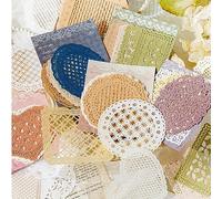Alideco 60pcs Scrapbook Paper, Vintage Openwork Lace Scrapbooking Paper for Journaling Supplies, Decorative Craft Paper for Junk Journals (yiyiweiguang)