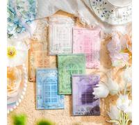 Alideco 60pcs Scrapbook Paper, Vintage Skeleton Window Scrapbooking Paper for Journaling Supplies, Decorative Craft Paper for Junk Journals (mengzhonghuachuang)