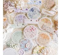 Alideco 60pcs Scrapbook Paper, Vintage Three-Dimensional Openwork Butterfly Scrapbooking Paper for Journaling Supplies, Decorative Craft Paper for Junk Journals (hudiefeifei)