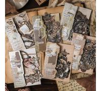 Alideco 60pcs Scrapbook Stickers Vintage Steampunk Scrapbooking Junk Journal Crafts Embelishment Decoration Stickers (banbojiuying)