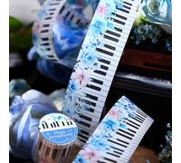 Alideco 6pcs Decorative Adhesive Tapes Vintage bunch of musical notes PET Tape Great for Bullet Journal Supplies, Arts, Scrapbook, DIY Crafts, Planners（zhiwujiaoxiangle）