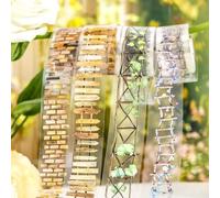 Alideco 6pcs Decorative Adhesive Tapes Vintage Garden View PET Tape Great for Bullet Journal Supplies, Arts, Scrapbook, DIY Crafts, Planners(huayuanxiaolu)