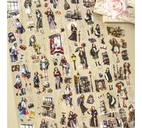 Alideco 6pcs Decorative Adhesive Tapes Vintage Luna's Paris Travel Scenery PET Tape Great for Bullet Journal Supplies, Arts, Scrapbook, DIY Crafts, Planners (lunadebalizhilv)