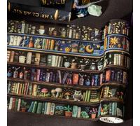 Alideco 6pcs Decorative Adhesive Tapes Vintage magic bookcase PET Tape Great for Bullet Journal Supplies, Arts, Scrapbook, DIY Crafts, Planners(mofashideshugui)