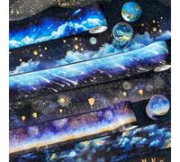 Alideco 6pcs Decorative Adhesive Tapes Vintage moonlit night and starry sky Washi paper Tape Great for Bullet Journal Supplies, Arts, Scrapbook, DIY Crafts, Planners(taitoukanxingkong)
