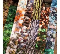 Alideco 6pcs Decorative Adhesive Tapes Vintage Plants Crushed stone Tree patterns Ripples PET Tape Great for Bullet Journal Supplies, Arts, Scrapbook, DIY Crafts, Planners(ziranjiliku)