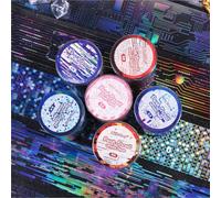 Alideco 6pcs Decorative Adhesive Tapes Vintage punk circuit PET Tape Great for Bullet Journal Supplies, Arts, Scrapbook, DIY Crafts, Planners(pengkedianlu)