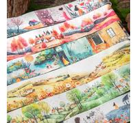 Alideco 6pcs Decorative Adhesive Tapes Vintage The Four Seasons Garden Washi paper Tape Great for Bullet Journal Supplies, Arts, Scrapbook, DIY Crafts, Planners (sijishiguang)