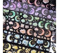 Alideco 6pcs Decorative Adhesive Tapes Vintage the moon and the stars PET Tape Great for Bullet Journal Supplies, Arts, Scrapbook, DIY Crafts, Planners(xingxingshiyan)