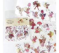 Alideco 80PcsVintage Victorian Elfin Flower Scrapbooking Stickers Scrapbook Paper Aesthetic Kawaii Girls Stickers for Journaling Assorted Phone Adult (huhuashizhe)