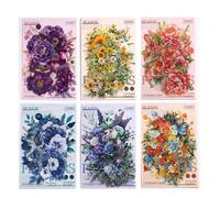 Alideco 90pcs Scrapbook Stickers Vintage Flower Scrapbooking Junk Journal Crafts Embelishment Decoration Stickers (sijifanhua)