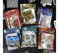 Alideco 90pcs Scrapbook Stickers Vintage Rain Traces Ripples Snowflakes Scenery Scrapbooking Junk Journal Crafts Embelishment Decoration Stickers (piankeliuguang)