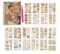 Alideco Scrapbook Stickers Sets Vintage Transparent Celestial Planet Moon Aesthetic Adults Scrapbooking Supplies Stickers for journaling tweezer 20Sheets/165Pcs (yuanshanlaixin)