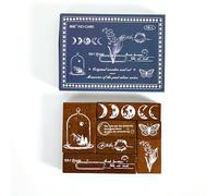 Alideco Vintage Floral Rubber Wooden Stamp DIY Decorative Prints Stamps Set for Journaling Crafts Card Making Painting Teaching (chuanyetingfeng)