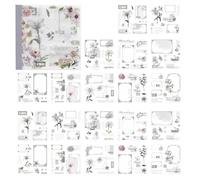 Alideco Vintage Scrapbook Stickers Set Retro People Flowers Sticker Book for Adults Sticker journaling Stickers for Scrapbooking Tweezer 20Sheets/160Pcs (chundongjidong)