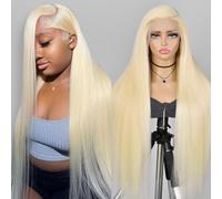 Alididi 613 13x6 Lace Front Wig Human Hair 200 Density Blonde Human Hair 613 Lace Front Wig Human Hair Straight 86 cm 613 Blonde Wig