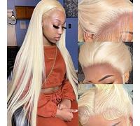 Alididi 613 Blonde Lace Front Wig Human Hair 38 Inch 13x4 180% Density Straight Lace Pre Ripped with Baby Hair HD Lace Front Wig P