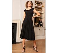 Alie Street London Darcie Cowl Neck Dress (Glitter Black) - UK 8-10 - Glitter Black - Jersey