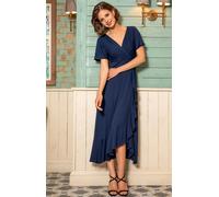 Alie Street London Waterfall Dress - Navy - UK 8 - 10