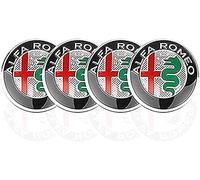 ALIEDA 4pcs Car Hub Centre Caps, For Alfa Romeo Mito 147 156 159 166 Giulietta Spider Stelvio, 50mm, DustProof Rims Badge Wheel Center Caps, Waterproof Hubcaps, Exterior Accessories,B