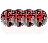 ALIEDA 4pcs Car Hub Centre Caps, For Alfa Romeo Mito 147 156 159 166 Giulietta Spider Stelvio, 50mm, DustProof Rims Badge Wheel Center Caps, Waterproof Hubcaps, Exterior Accessories,C