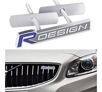 ALIEDA Car 3D Metal R Design Decoration Sticker, With Emblem Front Grille Plate Decal, Exterior Accessories, For Volvo S60 V60 XC60 S60 V40,Blue