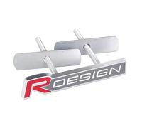 ALIEDA Car 3D Metal R Design Decoration Sticker, With Emblem Front Grille Plate Decal, Exterior Accessories, For Volvo S60 V60 XC60 S60 V40,Red