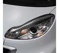 ALIEDA Carbon Fiber, 2Pcs Car Headlamp Eyebrow, Eyelid Headlight, Decoration Sticker, Exterior Modification Accessories, For Smart 451 Fortwo 2009-2014