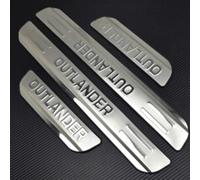 ALIEDA Stainless Steel, 4pcs Car Door Sill Protector, For Mitsubishi Outlander Samurai 2013-2019, Welcome Pedal, Scuff Guard Non-Slip Styling Decoration Accessory