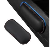 Alieemo Car Knee Cushion Pad, Leather Memory Foam Vehicle Door Armrest Pillow for Leg Elbow, Comfort Auto Interior Center Console Thigh Support Mat Accessories, Universal for Most Cars (Black/Red)