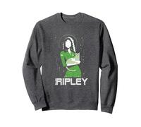 Alien 45th Anniversary Ellen Ripley & Jonesy Stylized Art Sweatshirt, Adult Unisex, Dark Heather Grey, X-Large