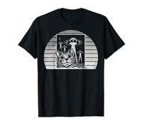 Alien Abduction Cat Retro Sci-Fi Vibes T-Shirt