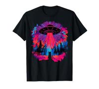 Alien Abduction Cat UFO Vaporwave Art Gift T-Shirt