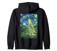Alien Abduction Chameleon In Jungle Zip Hoodie
