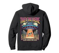 Alien Abduction Club Retro UFO Cow Funny 80s Sci-Fi Pullover Hoodie