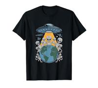 Alien Abduction Earth UFO Space Value Graphic T-Shirt