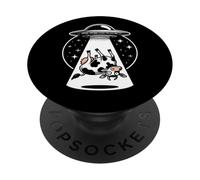 Alien Abduction Flying Saucer Abducted Cow Space Humor UFO PopSockets Adhesive PopGrip