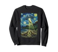 Alien Abduction Komodo Dragon On Beach Sweatshirt