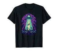 Alien abduction man being abducted by an alien space ship T-Shirt