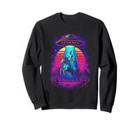 Alien Abduction unicorn UFO Retro Sweatshirt