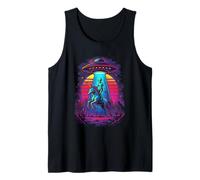 Alien Abduction Unicorn UFO Retro Tank Top
